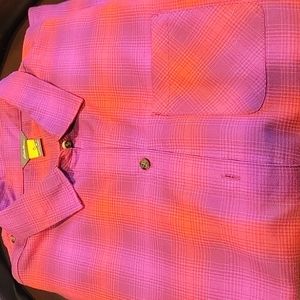 Pink and purple plaid shirt,  Eddie Bauer, M
